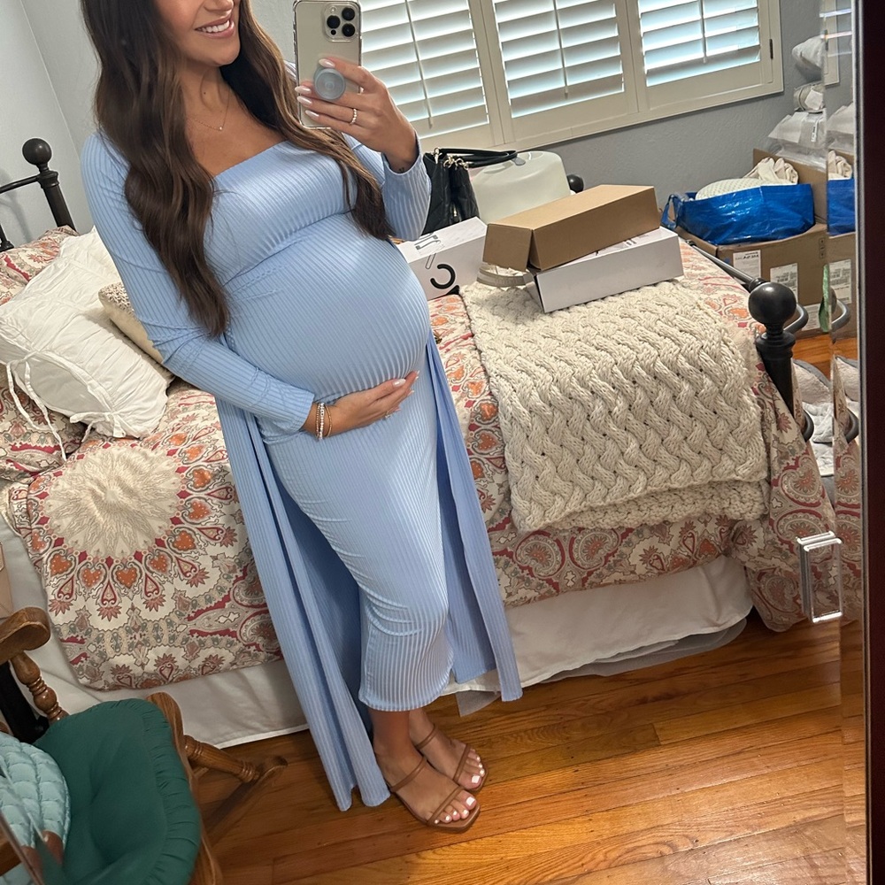 Pinkblush Ribbed Maternity Cardigan Set